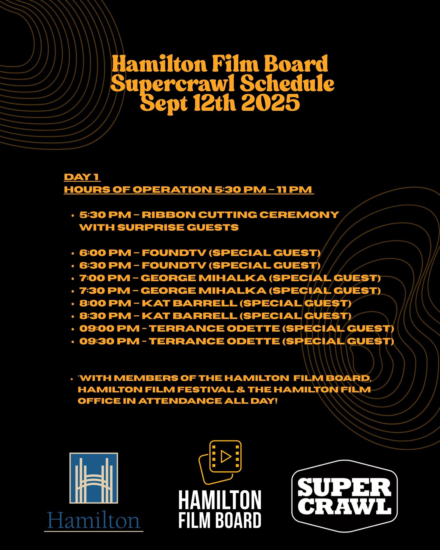 Supercrawl Schedule • Day 1